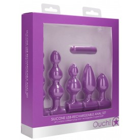 Фиолетовый анальный вибронабор USB-Rechargeable Anal Set