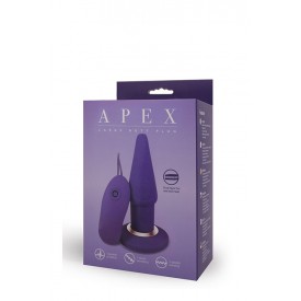 Фиолетовая анальная вибропробка APEX BUTT PLUG LARGE PURPLE - 15 см.