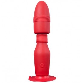 Красная анальная пробка с вибрацией MENZSTUFF VIBRATING BUTT PLUG 8.5INCH - 21,5 см.