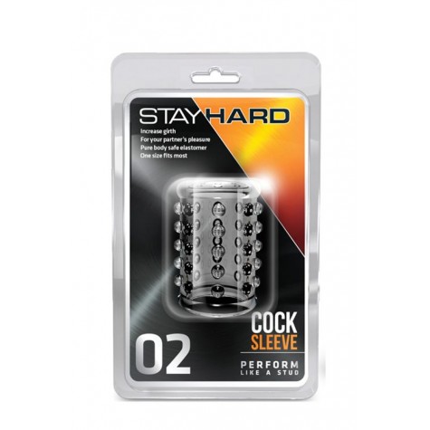 Прозрачная насадка на пенис с шишечками STAY HARD COCK SLEEVE 02 CLEAR